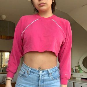 Pink cropped crew neck !!